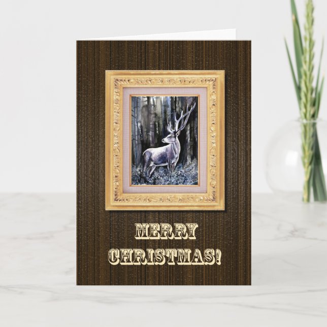 Tarjeta de Navidades de venado (Anverso)