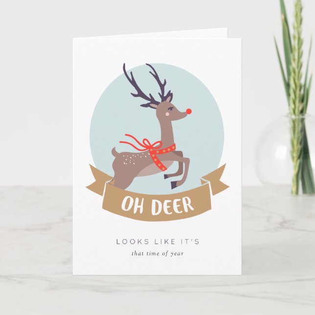 Tarjeta de Navidades de venado (Anverso)