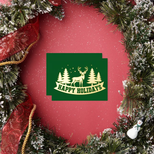 Tarjeta de Navidades de venado de Relieve metaliza (in situ)
