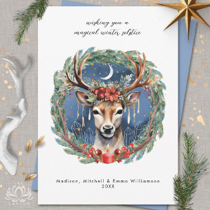 Tarjeta de Navidades de venado de vacaciones de in