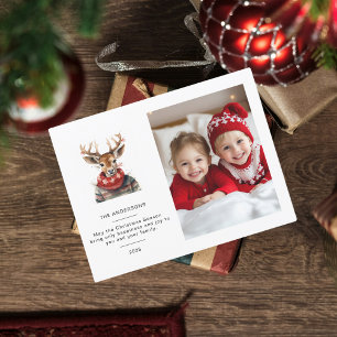 Tarjeta de Navidades de venado personalizada con f