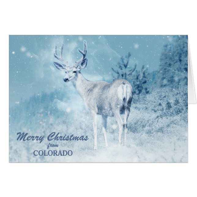 Tarjeta de Navidades de venados de Colorado en Nie (Anverso (Horizontal))