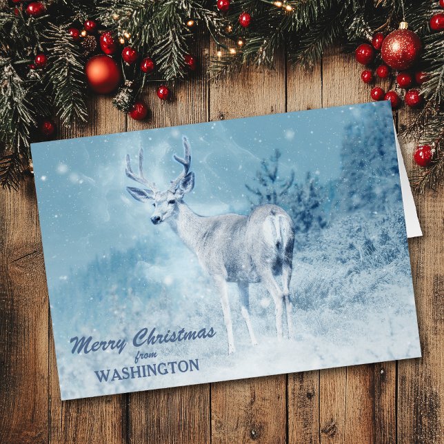 Tarjeta de Navidades de venados de Washington para (Subido por el creador)
