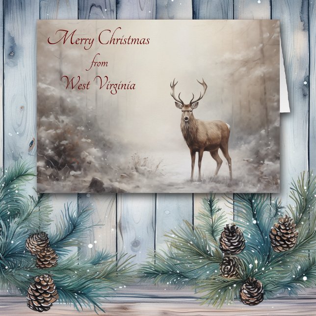 Tarjeta de Navidades de venados forestales en Virg (Subido por el creador)