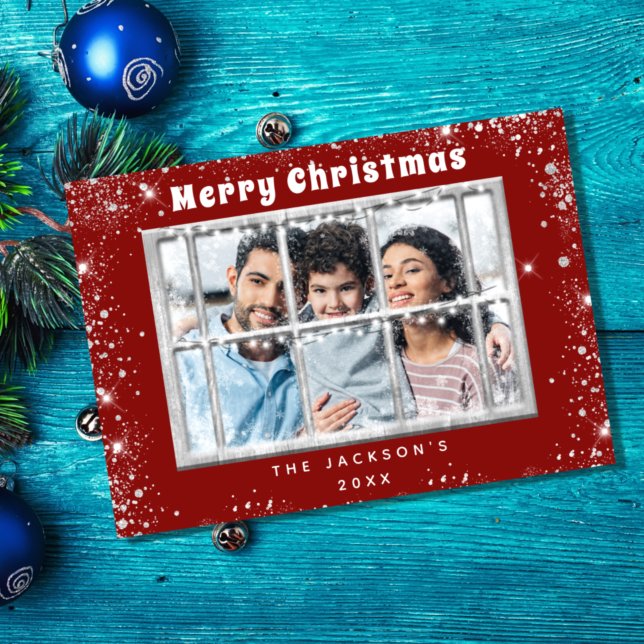 Tarjeta de Navidades de ventana de fotos de purpur (Subido por el creador)