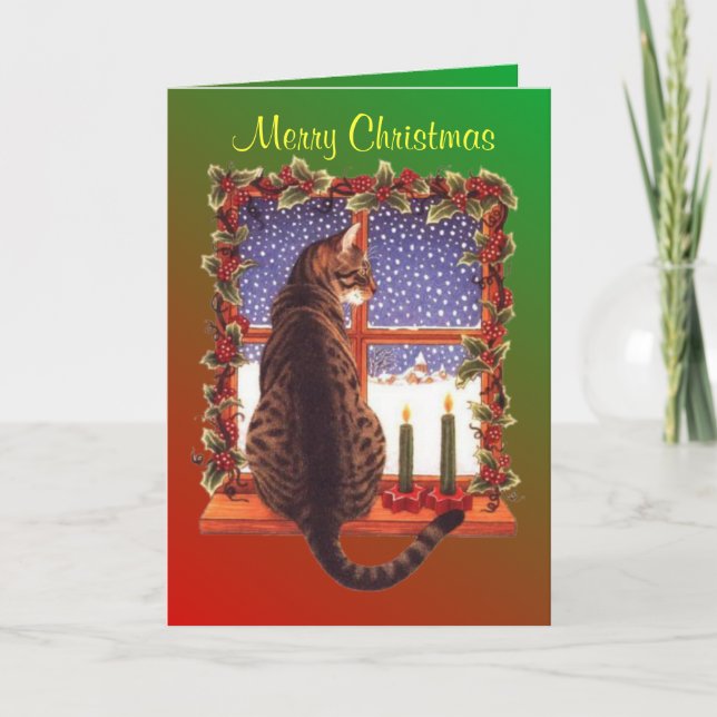 Tarjeta de Navidades de ventana Kitty Out (Anverso)