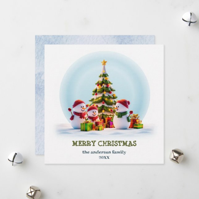 Tarjeta de Navidades de víboras y vacaciones anima (Anverso/Reverso In Situ)