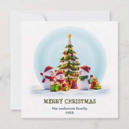 Tarjeta de Navidades de víboras y vacaciones anima