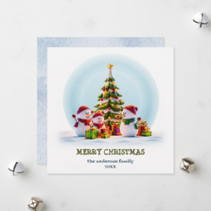 Tarjeta de Navidades de víboras y vacaciones anima