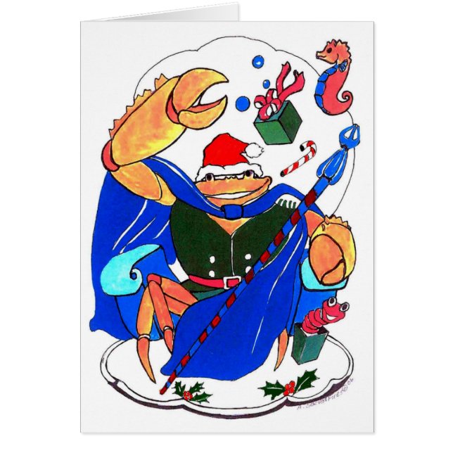 Tarjeta de Navidades de Vida Silvestre Cute King C (Frente)