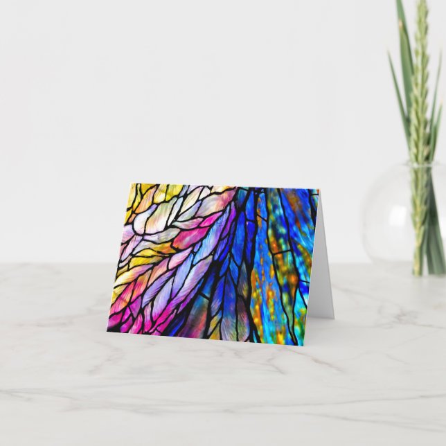 Tarjeta de Navidades de vidrio manchado (Anverso)