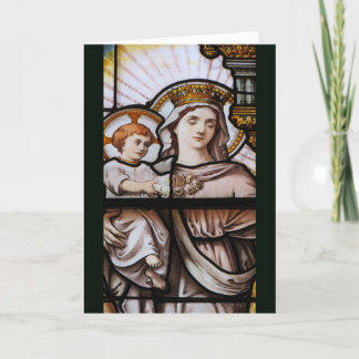 Tarjeta de Navidades de vidrio manchado - Francia