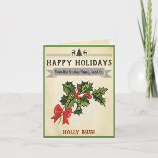 Tarjeta de Navidades de Vintage Holly