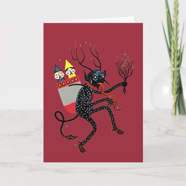 Tarjeta de Navidades de Vintage Krampus (Anverso)