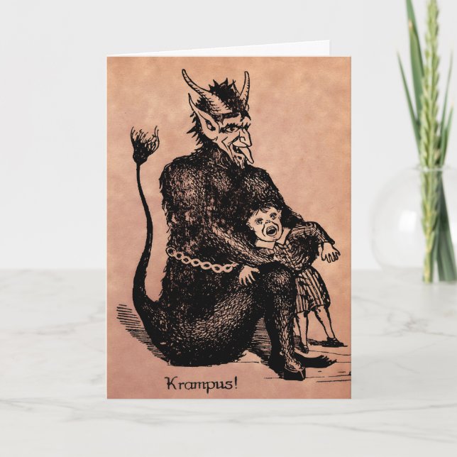 Tarjeta de Navidades de Vintage Krampus (Anverso)