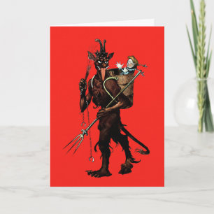 Tarjeta de Navidades de Vintage Krampus