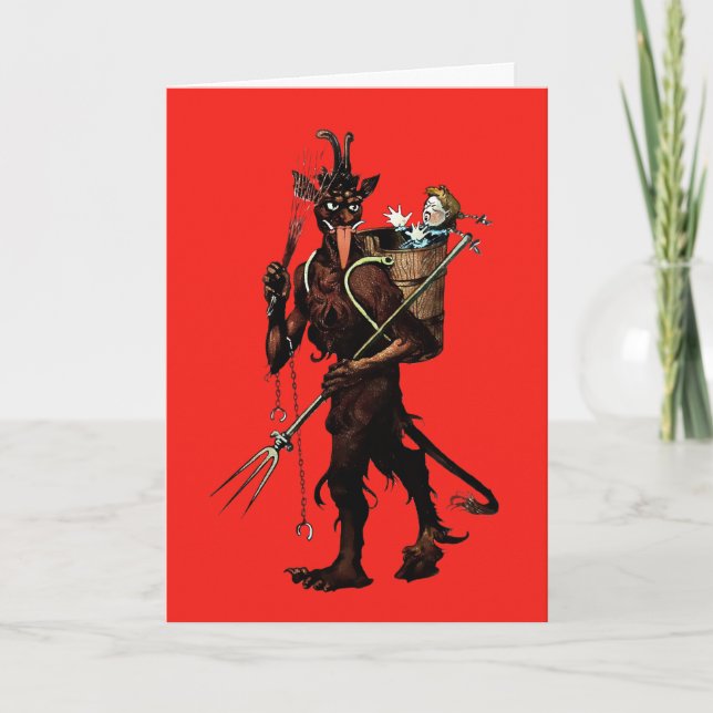 Tarjeta de Navidades de Vintage Krampus (Anverso)
