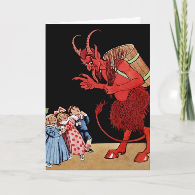 Tarjeta de Navidades de Vintage Krampus (Anverso)