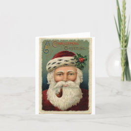 Tarjeta de Navidades de Vintage Santa Claus