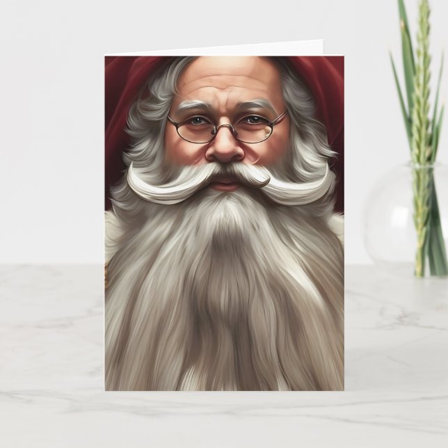 Tarjeta de Navidades de Vintage Santa Claus (Anverso)