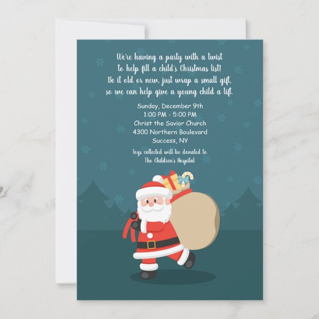 Tarjeta de Navidades de visita de Santa Claus (Anverso)