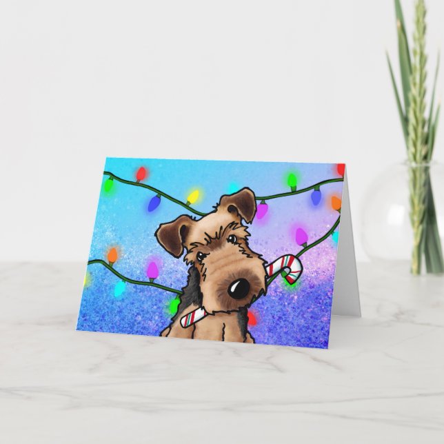 Tarjeta de Navidades de Welsh Terrier (Anverso)