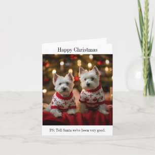 Tarjeta de Navidades de West Highland Terriers