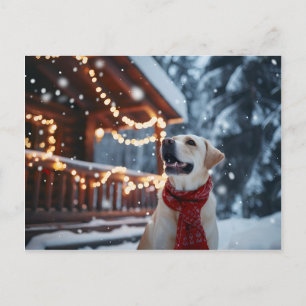 Tarjeta de Navidades de Winter Labrador