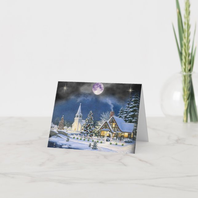 Tarjeta de Navidades de Winter Village (Anverso)