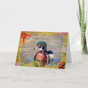 Tarjeta de Navidades de Wood Duck Drake