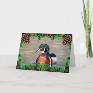 Tarjeta de Navidades de Wood Duck Drake
