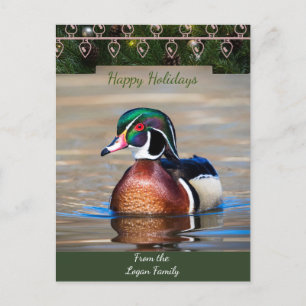 Tarjeta de Navidades de Wood Duck Drake