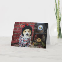 Tarjeta de Navidades de Wood Stove Corgi