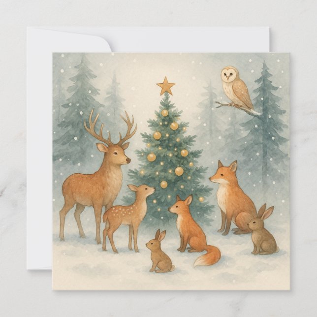 Tarjeta de Navidades de Woodland (Anverso)