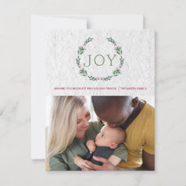 Tarjeta de Navidades de Wreath de Watercolor Joy