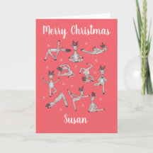 Tarjeta de Navidades de yoga personalizada