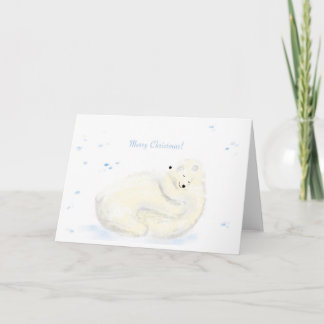 Tarjeta de Navidades del abrazo de oso polar