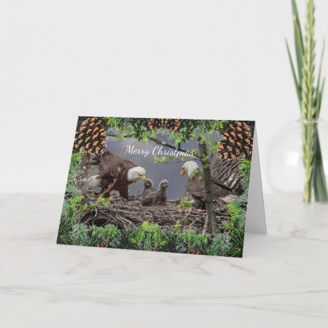 Tarjeta de Navidades del águila calva estadouniden (Anverso)