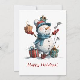 Tarjeta de Navidades del amante del golf festivo