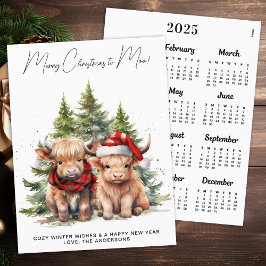 Tarjeta de Navidades del calendario Cozy Highland 