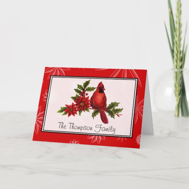 Tarjeta de Navidades del Cardenal Rojo personaliza (Anverso)
