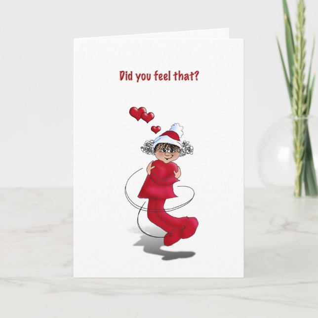tarjeta de navidades del chica del abrazo (Anverso)