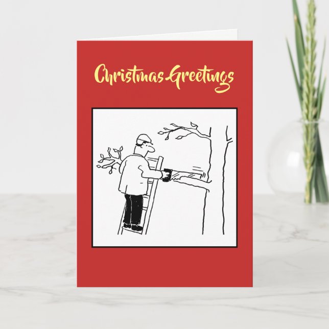 Tarjeta de Navidades del cirujano del árbol (Anverso)