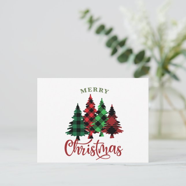 Tarjeta de Navidades del Collage de árboles navide (Anverso de pie)