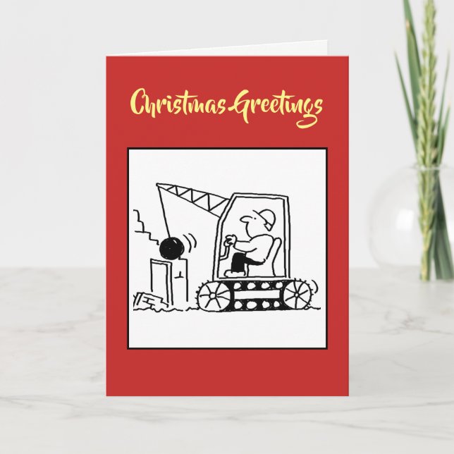 Tarjeta de Navidades del contratista de demolición (Anverso)