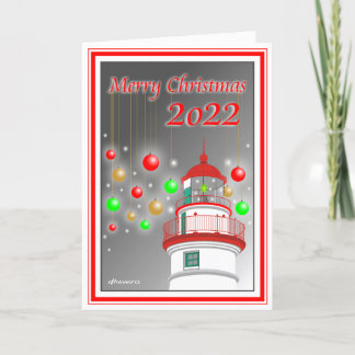 Tarjeta de Navidades del faro de Marblehead