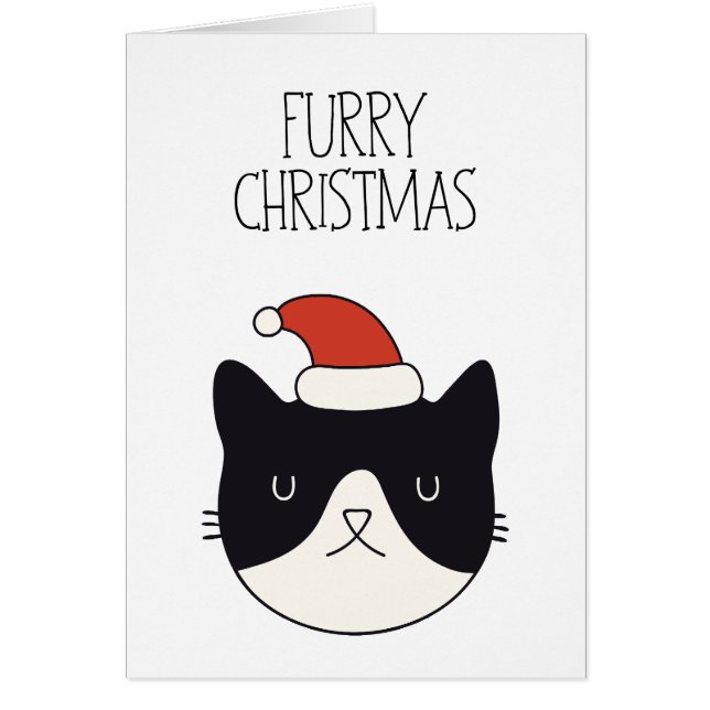 Tarjeta de Navidades del gato Lover "Navidades fur (Frente)