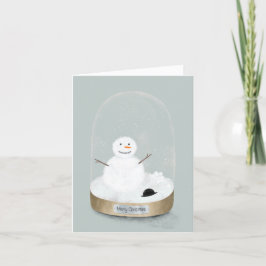 Tarjeta de Navidades del globo de nieve de Snowman
