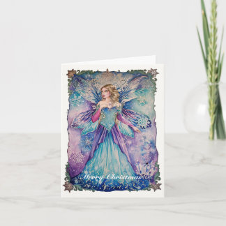 Tarjeta de Navidades del hada de nieve