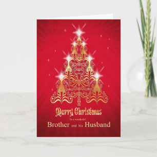 Tarjeta de Navidades del hermano y su marido